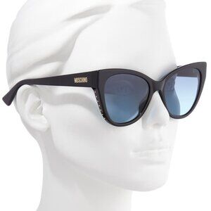 NEW Moschino Black Studded Side Cat-Eye Sunglasses
